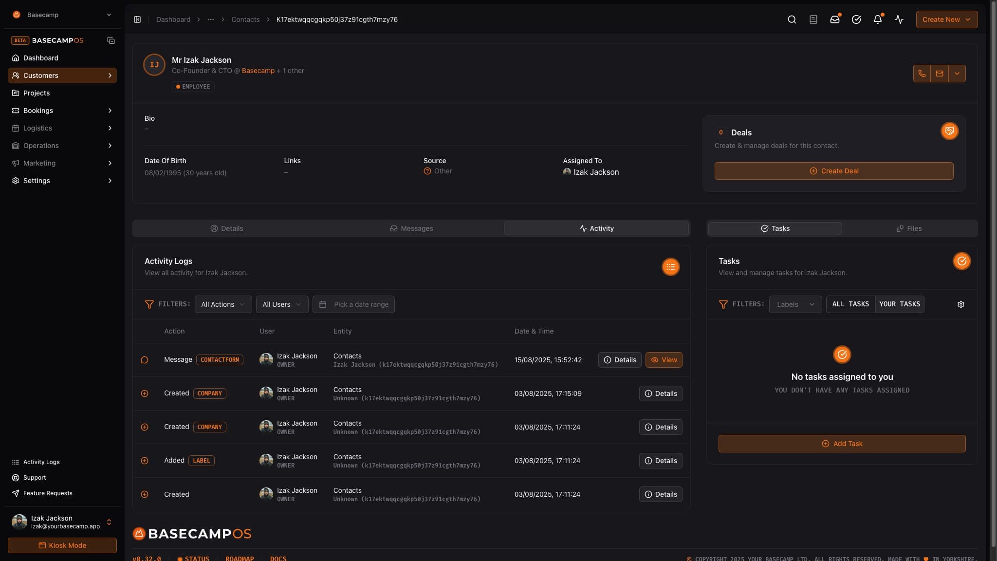 Basecamp OS Customer Management