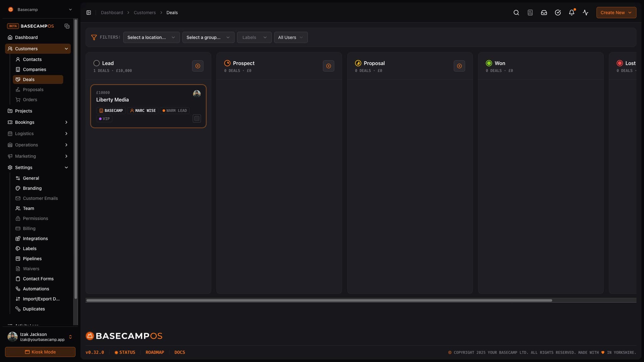 Basecamp OS Deal Pipelines